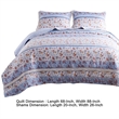 Benjara Joa 2 PC Microfiber Twin Quilt Set- Floral Print- Lace Trim-Multicolor