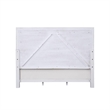 Benjara Kate Modern King Size Bed- ChannelTufted- Gray Fabric- White Wood Frame