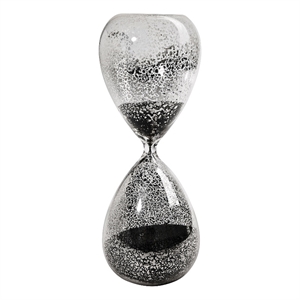 Benjara Doug 10&quot Decorative 60 Minute Hourglass Table Accent Decor- Black S&