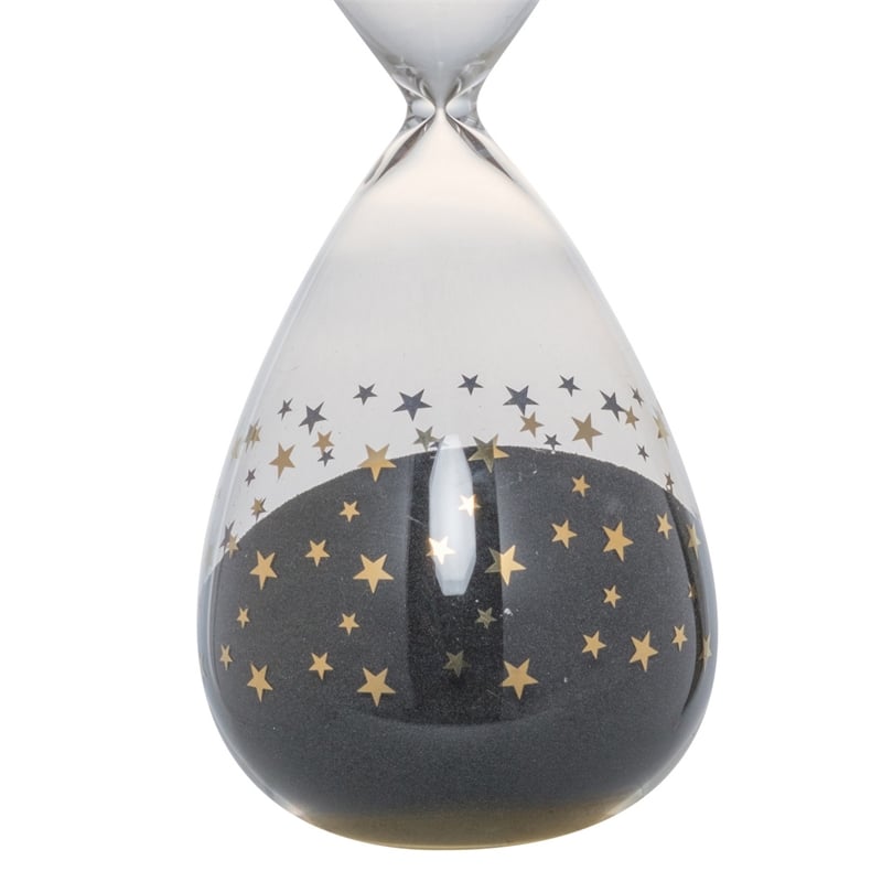 Benjara Doug Set of 3 Decorative 60 Minute Hourglass Accent Decor- Colored Sand