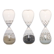 Benjara Doug Set of 3 Decorative 60 Minute Hourglass Accent Decor- Colored Sand