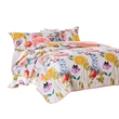 Benjara Mavi 5 Piece Reversible Full Quilt Set- Spring Floral Print- Multicolor