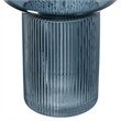 Benjara Rae Set of 2 Glass Vases-Tall Round Cylinders-Smokey Blue-Clear Finish