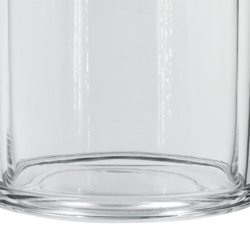 Benjara Set of 2 Large Glass Serving Platters with Dome and Finial Handle- Clear