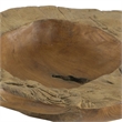 Benjara Set of 2 Decoratie Teak Wood Table Bowls- Brown- Natural Edge- Brown