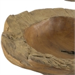 Benjara Set of 2 Decoratie Teak Wood Table Bowls- Brown- Natural Edge- Brown