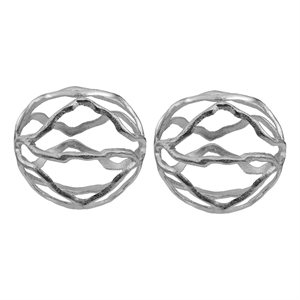 Benjara 6&quot Decorative Spheres- Aluminum- Asymmetrical Curves- Modern- Silver