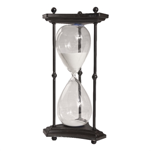 Benjara 17&quot Hourglass Accent Decor- Striking and Stylish Black Metal Frame