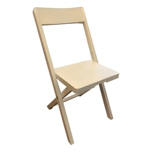 Benjara 34&quot Folding Chair- High Quality Metal Frame and Angled Legs- Beige