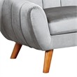 Benjara Lynn 2 PC L Shaped Sectional Sofa- Vertical Tufting- Velvet- Light Gray