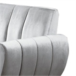Benjara Lynn 2 PC L Shaped Sectional Sofa- Vertical Tufting- Velvet- Light Gray