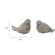 Benjara Kima Set of 2 Sitting Resting Birds Accent Decor- Weathered Gray Ceramic