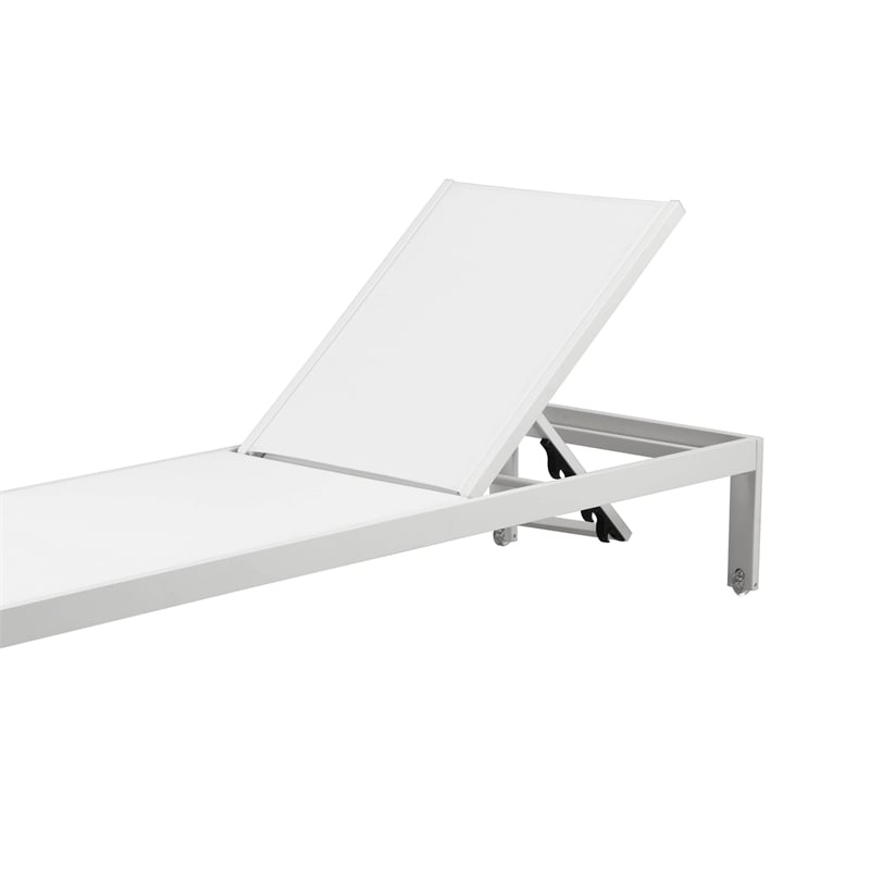 Benjara Kris 9 PC Patio Dining & Lounge Set- White Textilene Seating- Aluminum