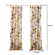 Benjara Kelsa Set of 2 Panel Curtains with Watercolor Sunflowers- Ruffled- Gold