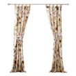 Benjara Kelsa Set of 2 Panel Curtains with Watercolor Sunflowers- Ruffled- Gold