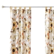 Benjara Kelsa Set of 2 Panel Curtains with Watercolor Sunflowers- Ruffled- Gold