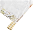 Benjara Kelsa Set of 2 Panel Curtains with Watercolor Sunflowers- Ruffled- Gold