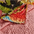 Benjara Dahl 3 Piece Queen Quilt Set- 2 Pillow Shams- Polyester Fill- Multicolor