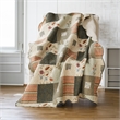 Benjara 50 x 60 Cotton Quilted Throw Blanket with Fill- Wild Flowers- Multicolor