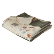 Benjara 50 x 60 Cotton Quilted Throw Blanket with Fill- Wild Flowers- Multicolor