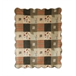 Benjara 50 x 60 Cotton Quilted Throw Blanket with Fill- Wild Flowers- Multicolor