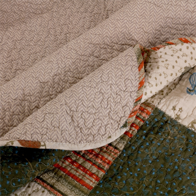 Benjara 50 x 60 Cotton Quilted Throw Blanket with Fill- Wild Flowers- Multicolor