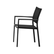 Benjara Fifi 7 PC Dining Table Set- Black Metal Frames- Smooth Textilene Fabric