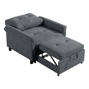 Benjara 36&quot Convertible Armchair with Padded Seats & Back- Modern- Dark Gray
