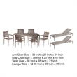 Benjara Kris 9 Piece Patio Dining & Lounge Set- Gray Textilene Seating- Aluminum