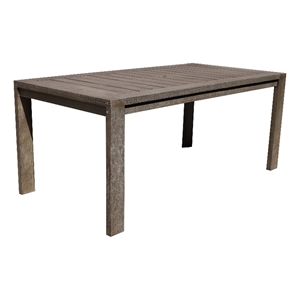 Benjara Neji 70&quot Dining Table- Burnt Brown Eucalyptus Wood Frame- Plank Top