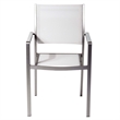 Benjara Fifi 7 PC Dining Table Set- White Metal Frames- Smooth Textilene Fabric