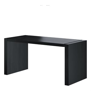 Benjara Lulu 28&quot Minimalist Computer Desk Console with Panel Legs- Wenge