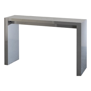 Benjara Joey 60&quot Modern Bar Table- Lacquered Gray Finish- Composite Wood Frame