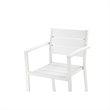Benjara Cora 7 Piece Outdoor Dining Table- Chairs Set- White/Plank Seat & Backs