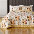 Benjara Kelsa 3 Piece Queen Quilt Set with 2 Pillow Shams and Cotton Fill- Gold