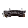 Benjara Lof Power Reclining Sectional Sofa Set- USB Port- Brown Gel Faux Leather