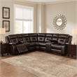 Benjara Lof Power Reclining Sectional Sofa Set- USB Port- Brown Gel Faux Leather