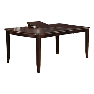 Benjara Red 60&quot Rectangular Dining Table- 2 Extendable Butterfly Leafs- Brown