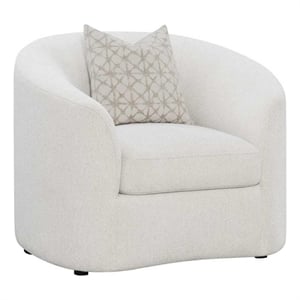 Benjara 43&quot Accent Chair- Curved Backrest and Sloped Armrests- Smooth Gray