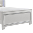 Benjara Noah California King Bed- LED Backlit Crystal Tufted Headboard- White