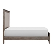 Benjara Cady Classic Upholstered Queen Bed-Channel Tufted Headboard-Brown Fabric