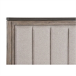 Benjara Cady Classic Upholstered Queen Bed-Channel Tufted Headboard-Brown Fabric