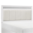 Benjara Ani Queen Platform Bed- Tufted Headboard- 2 Drawer Low Footboard- White