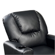 Benjara Nik Youth Recliner Chair- Cup Holder- Padded Seat and Back- Black