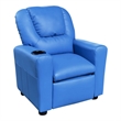 Benjara Nik Youth Recliner Chair- Cup Holder- Padded Seat and Back- Blue