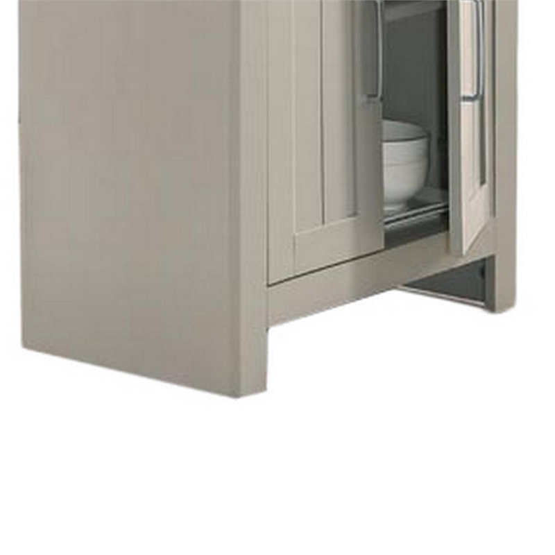 Benjara 3 Piece Counter Height Dining Table Kitchen Island With Storage- Gray