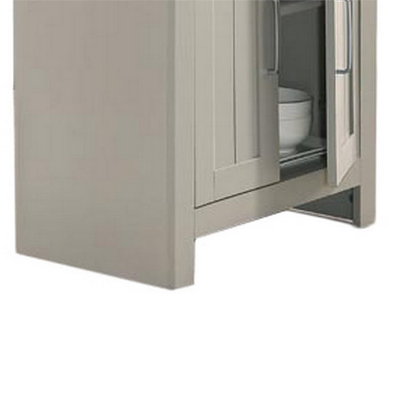 Benjara 3 Piece Counter Height Dining Table Kitchen Island With Storage- Gray