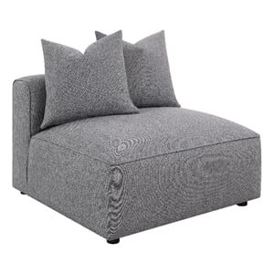 Benjara Sift 39&quot Modular Armless Chair- Gray Woven Fabric- Plush Padded Seating