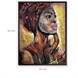 Benjara Rin 30 x 39 Hand Painted African Woman-Resin Coated-Rich Browns-Yellows