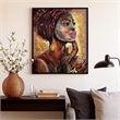 Benjara Rin 30 x 39 Hand Painted African Woman-Resin Coated-Rich Browns-Yellows